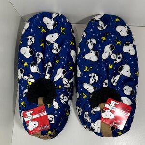 Blue Snoopy Fuzzy Babba Slipper Socks 2 Pair Bundle M/L & L/XL NEW Peanuts Cozy